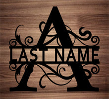 Load image into Gallery viewer, Split Fancy Monogram Wall Hanging