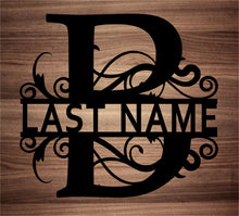 Load image into Gallery viewer, Split Fancy Monogram Wall Hanging