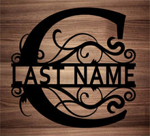 Load image into Gallery viewer, Split Fancy Monogram Wall Hanging