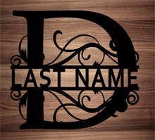 Load image into Gallery viewer, Split Fancy Monogram Wall Hanging