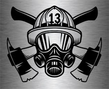 Load image into Gallery viewer, Firefighter w/ Mask and Axes Wall Hanging