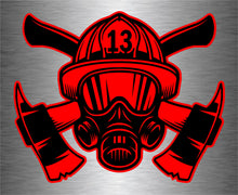 Load image into Gallery viewer, Firefighter w/ Mask and Axes Wall Hanging