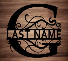 Load image into Gallery viewer, Split Fancy Monogram Wall Hanging