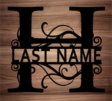 Load image into Gallery viewer, Split Fancy Monogram Wall Hanging