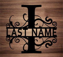 Load image into Gallery viewer, Split Fancy Monogram Wall Hanging