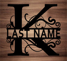 Load image into Gallery viewer, Split Fancy Monogram Wall Hanging