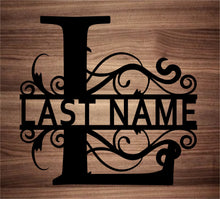 Load image into Gallery viewer, Split Fancy Monogram Wall Hanging