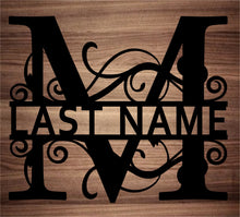 Load image into Gallery viewer, Split Fancy Monogram Wall Hanging