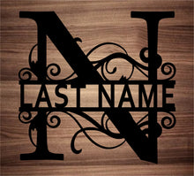 Load image into Gallery viewer, Split Fancy Monogram Wall Hanging