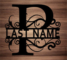 Load image into Gallery viewer, Split Fancy Monogram Wall Hanging