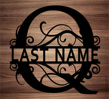 Load image into Gallery viewer, Split Fancy Monogram Wall Hanging