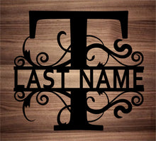 Load image into Gallery viewer, Split Fancy Monogram Wall Hanging