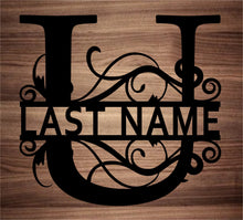 Load image into Gallery viewer, Split Fancy Monogram Wall Hanging