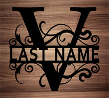 Load image into Gallery viewer, Split Fancy Monogram Wall Hanging