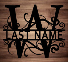 Load image into Gallery viewer, Split Fancy Monogram Wall Hanging