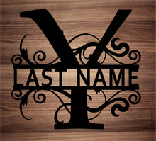 Load image into Gallery viewer, Split Fancy Monogram Wall Hanging