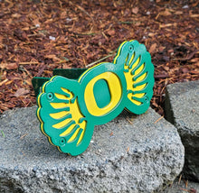 Load image into Gallery viewer, University of Oregon Ducks &quot;Winged&quot; Hitch Cover
