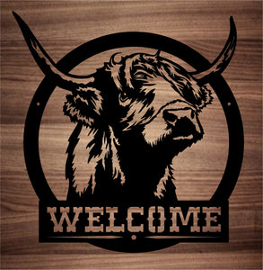 Scottish Highland "Welcome" Wall Hanging