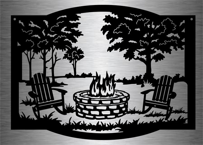 Patio Bonfire Scene Wall Hanging