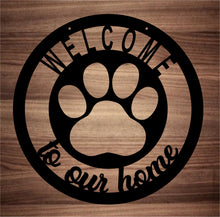 Load image into Gallery viewer, Welcome to our Home Paw Print Wall Hanging
