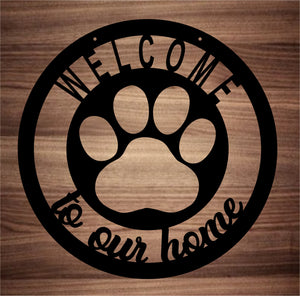 Welcome to our Home Paw Print Wall Hanging